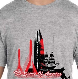 The Spirit Of America Massachusetts Graphic T- Shirt. All Sizes Available.